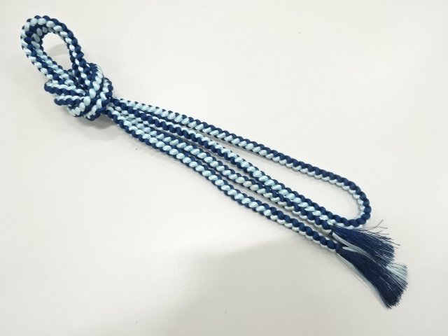 JAPANESE KIMONO / HAND-TIED OBIJIME CORD / SILK